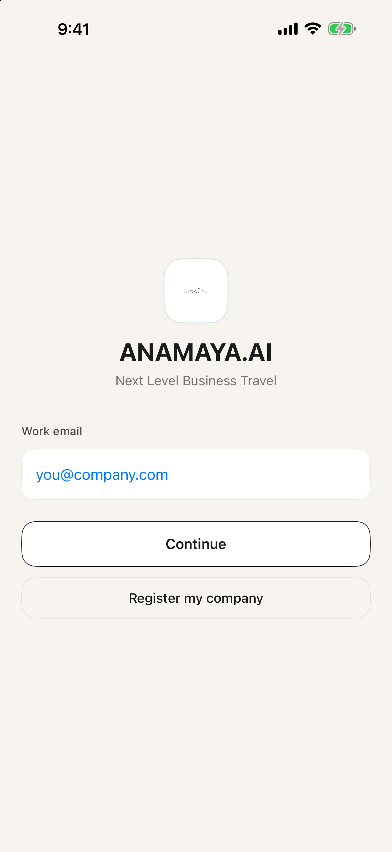 Work email — ANAMAYA.AI mobile screen